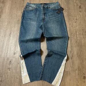 Rachel by Rachel Roy Womens Size 30 Jeans Slim High Rise Cropped Sequined NEW